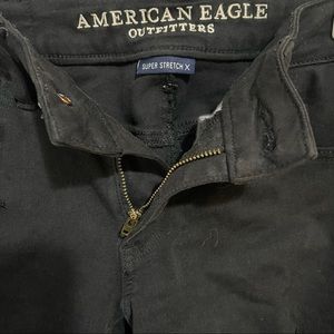 Ripped Skinny Jeans, Black American Eagle